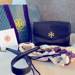 Tory Burch Black Crossbody w/ Gold Chain.
